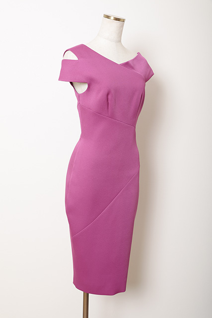 【TED　BAKER】　ピンクアシンメトリー（0）｜レンタルドレス