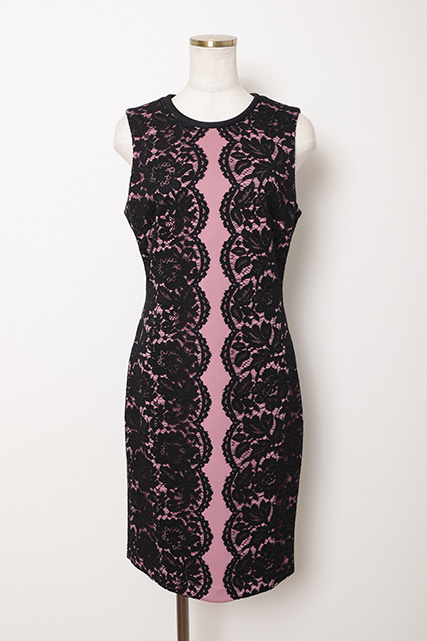 【Tommy Hilfiger】　ピンク×黒レースタイト（2）｜レンタルドレス