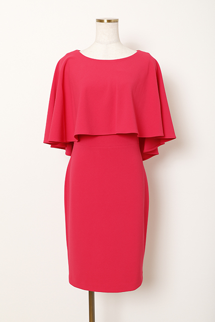 【Calvin Klein】　ピンクケープデザイン（2）｜レンタルドレス